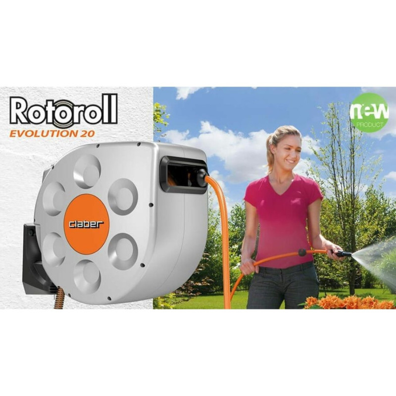 Claber 8696 20m 1/2 12mm Otomatik Sarımlı Rotoroll Kasetli Hortum Makarası