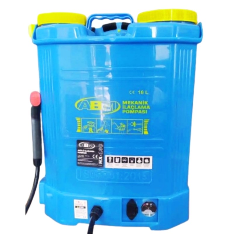 abm 16lt 130cm 5.5kg 12V 8Ah Sırt Tipi Akülü İlaçlama Makinesi