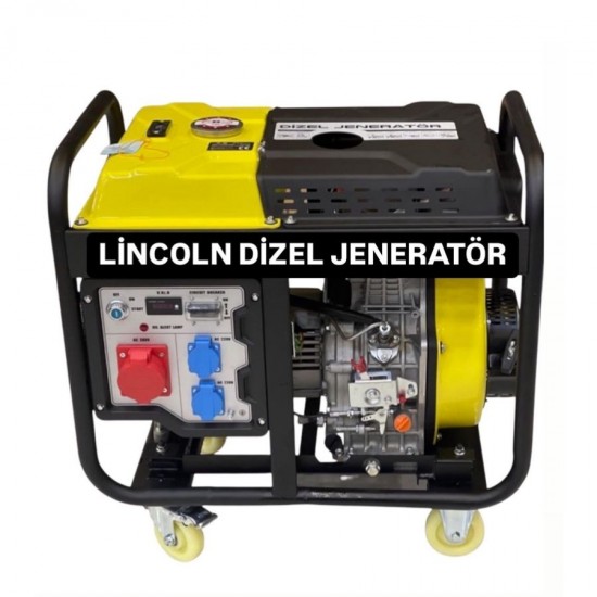 abm YH9000AE 8.5kVA 13bg 499cc 6 ile 8sa 126kg Tekerli Marşlı Monofaze Dizel Jeneratör
