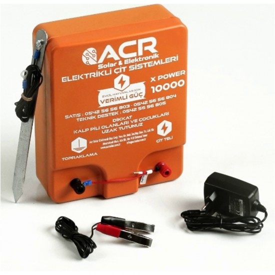 ACR xpower 25000 G12V Ç25000V 5joule 2kg Standart Elektrikli Çit Cihazı Eko Set