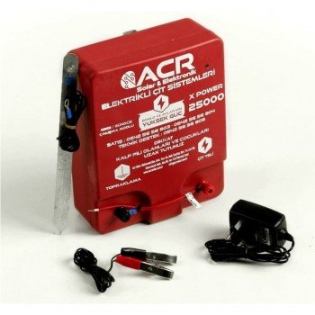 ACR xpower 25000 Plus giriş12V Çıkış15000V 5joule 100km/tel Standart Elektrikli Çit Cihazı Eko Set ACR xpower 25000 Plus giriş12V Çıkış15000V 5joule 100km/tel Standart Elektrikli Çit Cihazı Eko Set