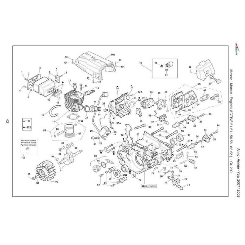 Active 510052 3.8hp 51cc Benzinli Motorlu Testere