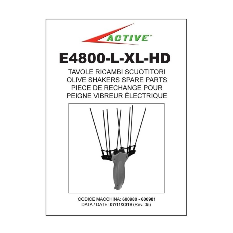 Active E4800 XL HD 24V 2.4/3.7m 2.7kg Teleskopik Taraklı Çırpıcı Akülü Zeytin Hasat Makinesi