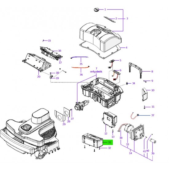 Ambrogio 042Z09000A 8.6 Ah 4.0 Çim Robotu Premium Yedek Akü Ambrogio 042Z09000A 8.6 Ah 4.0 Çim Robotu Premium Yedek Akü