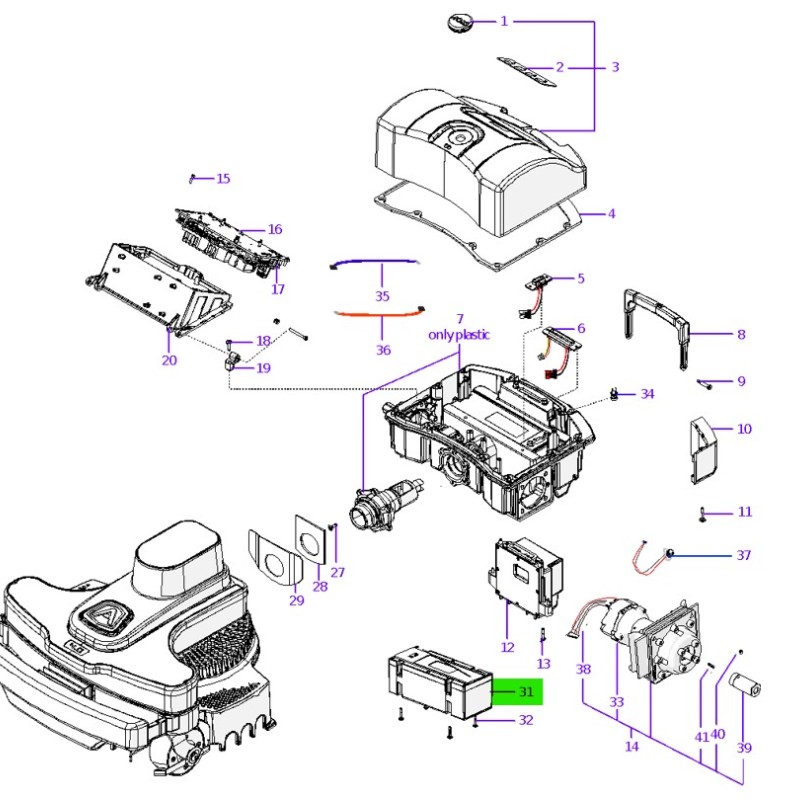 Ambrogio 042Z40800A 2.9 Ah 4.0 B Light Çim Biçme Robotu Yedek Akü Ambrogio 042Z40800A 2.9 Ah 4.0 B Light Çim Biçme Robotu Yedek Akü