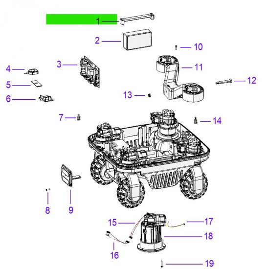 Ambrogio 051Z14700A Quad, L32, L35 Akü Sabitleme Plakası