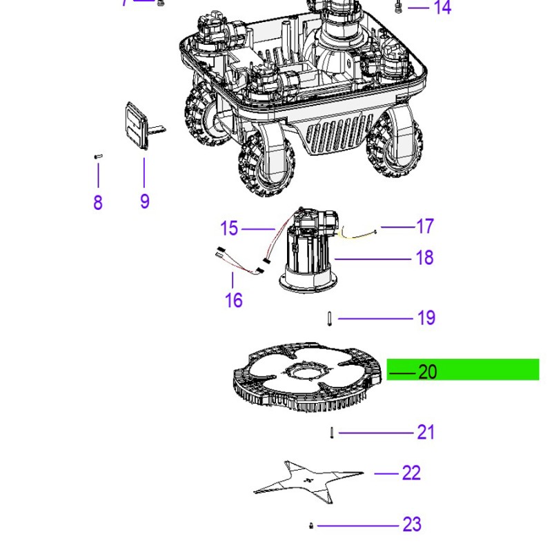 Ambrogio 075Z51300A_R Quad E Çim Biçme Robotu Bıçak Koruyucu