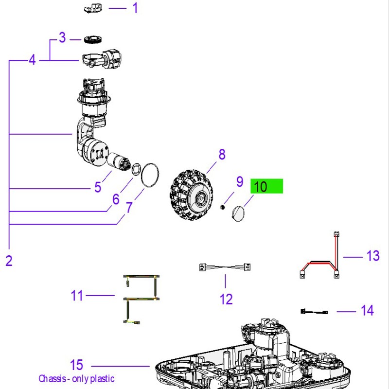 Ambrogio 075Z51900A Quad Çim Biçme Robotu Teker Kapağı