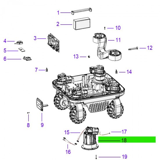 Ambrogio 075Z57300A_R Quad E Çim Biçme Robotu Bıçak Motoru