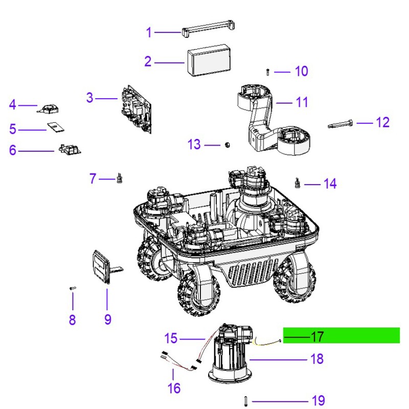 Ambrogio 400CB03.01 Quad, L400i Bıçak Yükseklik Motoru Kablosu Ambrogio 400CB03.01 Quad, L400i Bıçak Yükseklik Motoru Kablosu