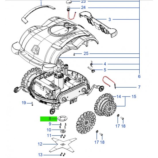 Ambrogio 50-D0016-00 L60 Bıçak Motor Dış Destek Plakası