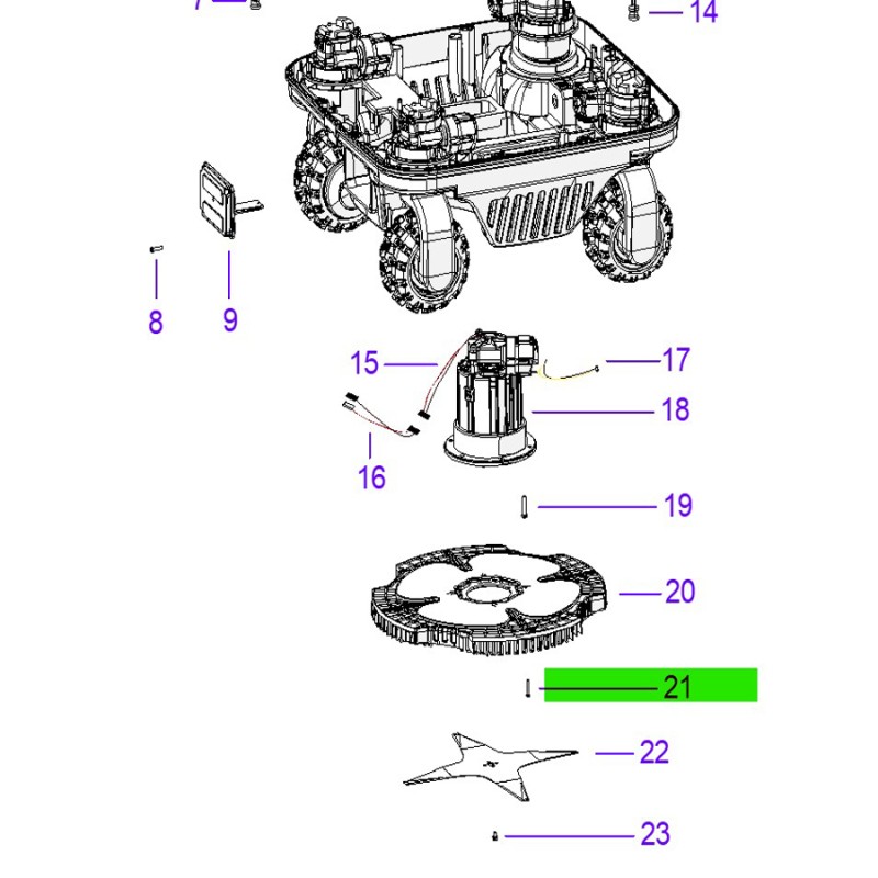 Ambrogio C02172 Quad E, 4.0 B, 4.0 E, 4.36 E Bıçak Koruma Vidası