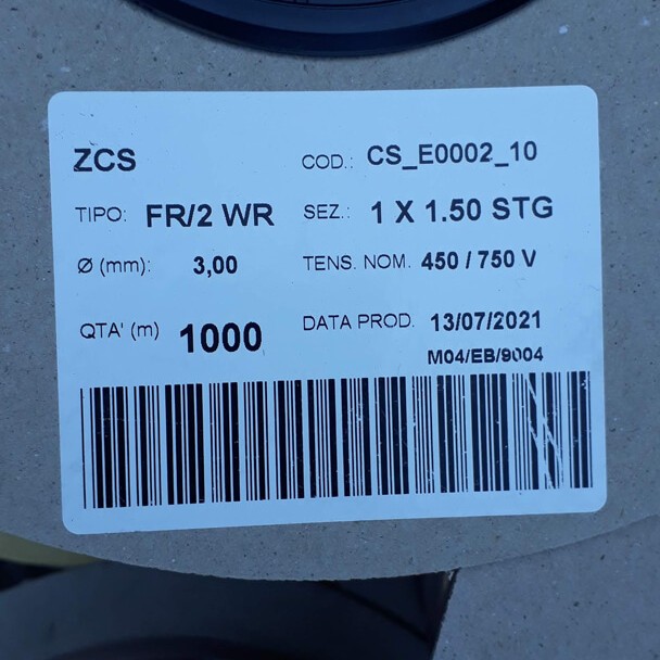 Ambrogio CS-E0002-10 Ø1.5 mm² 1000 m NYAF Makaralı Sınır Kablosu Ambrogio CS-E0002-10 Ø1.5 mm² 1000 m NYAF Makaralı Sınır Kablosu