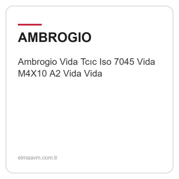 Ambrogio Vida Tcıc Iso 7045 Vida M4X10 A2 Vida Vida Ambrogio Vida Tcıc Iso 7045 Vida M4X10 A2 Vida Vida