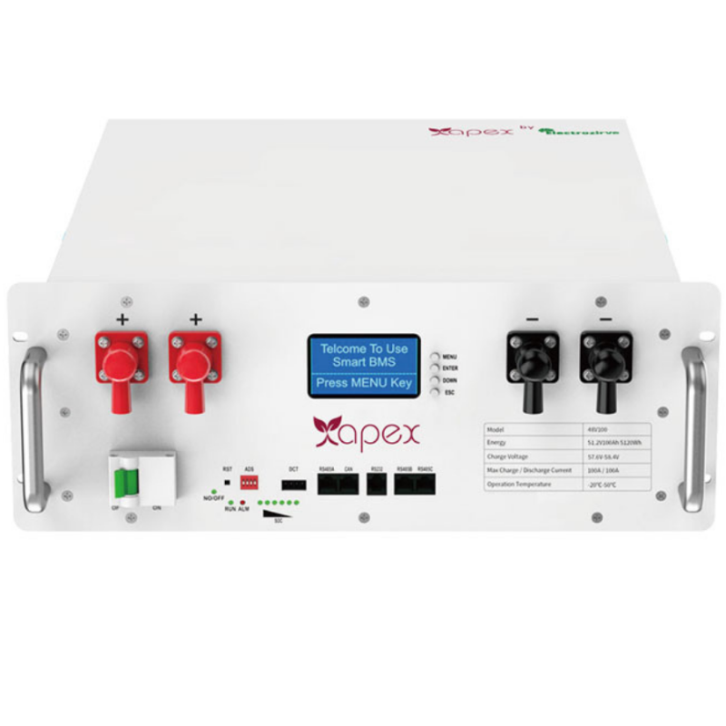 Apex 5.12kW 51.2V 100Ah Lifepo4 li ion Akü