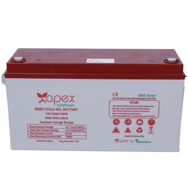 Apex Safepower 12V 150Ah 43.7kg Jel Akü