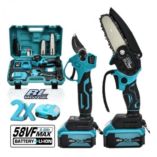 Assur 58Vf 32mm 21V 5Ahx2Ad Kablosuz 15cm 18.5 diş Akülü Mini Testere ve Budama Makası Seti Assur 58Vf 32mm 21V 5Ahx2Ad Kablosuz 15cm 18.5 diş Akülü Mini Testere ve Budama Makası Seti
