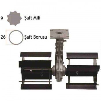 Baco 26mm 9diş 1x1 30cm Motorlu Tırpan Çapalama Ot Sıyırma Aparatı