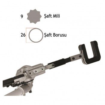 Baco 26mmx9diş Motorlu Tırpan Kancalı Badem Zeytin Sarsıcı Hasat Aparatı