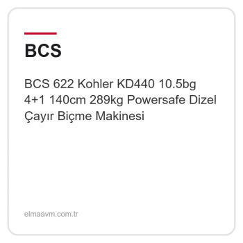 BCS 622 Kohler KD440 10.5bg 4+1 140cm 289kg Powersafe Dizel Çayır Biçme Makinesi