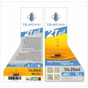 bluebee 2T Etiket CMYK Ofset Baskı Kalıplı Yarım Kesim Selefon Kaplama Hotmelt Zamklı Kuşe Etiketlik