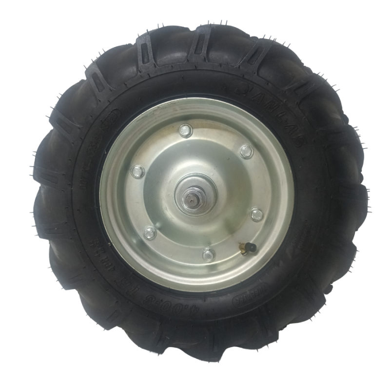 bluebee 4.00x8 Lastik + 3inç Jant dahil Mil dahil Rulmanlı Çayır Biçme Çapa Makinesi 1ad Teker