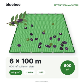 bluebee 6x100 600m² 65gr 1.Kalite %75 Zeytin Toplama Yaygısı