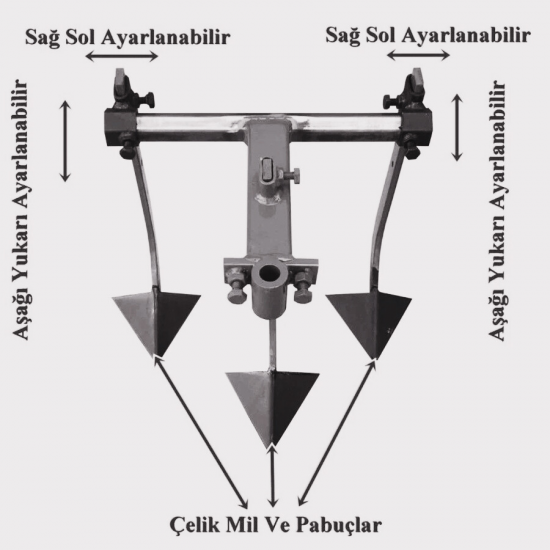 bluebee A09 40x40cm Çapa Makinesi Üçlü Ayarlı Kaz Ayağı Aparatı