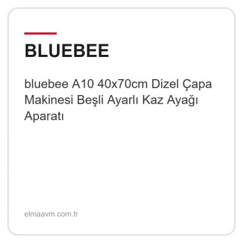 bluebee A10 40x70cm Dizel Çapa Makinesi Beşli Ayarlı Kaz Ayağı Aparatı bluebee A10 40x70cm Dizel Çapa Makinesi Beşli Ayarlı Kaz Ayağı Aparatı