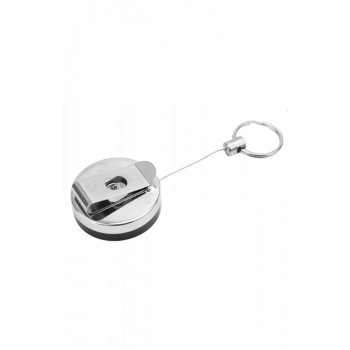 bluebee Bir Tarafı Siyah Bir Tarafı Gümüş Renk Metal 4cm Yoyo Yaka Kartı Anahtarlık
