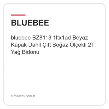 bluebee BZ8113 1ltx1ad Beyaz Kapak Dahil Çift Boğaz Ölçekli 2T Yağ Bidonu bluebee BZ8113 1ltx1ad Beyaz Kapak Dahil Çift Boğaz Ölçekli 2T Yağ Bidonu