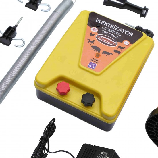 bluebee EC06 G12V Ç15000V 7.8joule Güç Ayarlı Elektrikli Çit Cihazı Pro Set