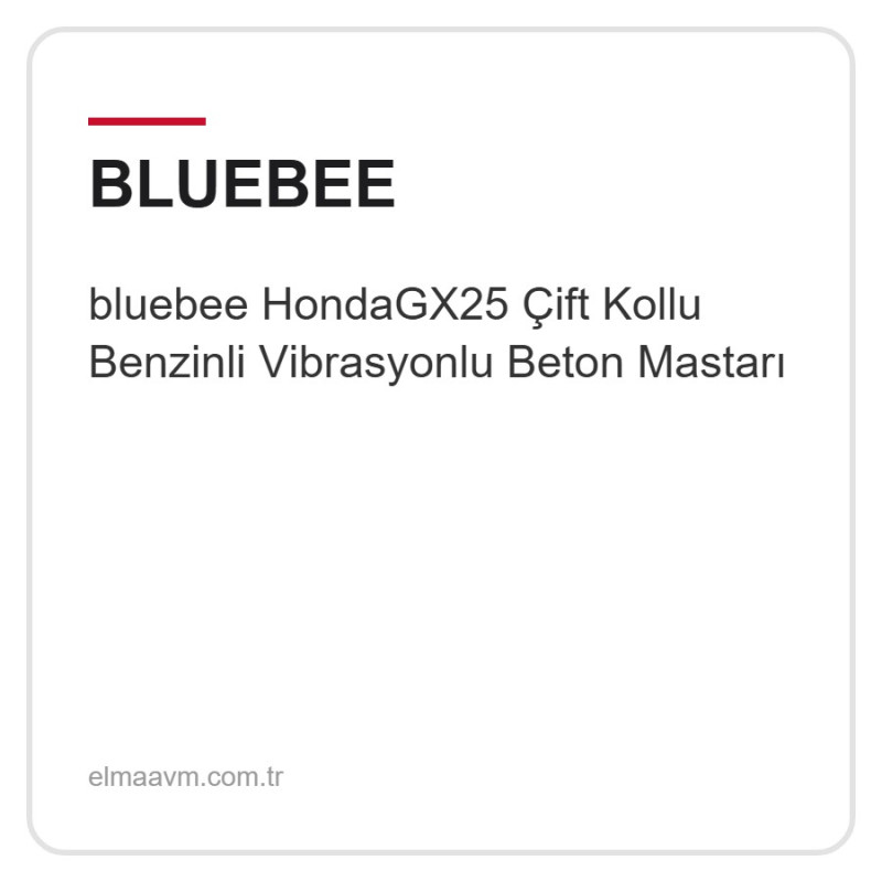 bluebee HondaGX25 Çift Kollu Benzinli Vibrasyonlu Beton Mastarı