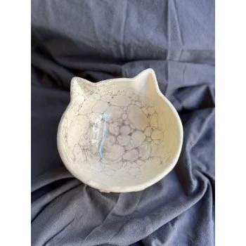 bylewoo Siyah Beyaz Ebru Desen Kedicik Model Seramik Kedi ve Köpek Mama Su Kabı bylewoo Siyah Beyaz Ebru Desen Kedicik Model Seramik Kedi ve Köpek Mama Su Kabı