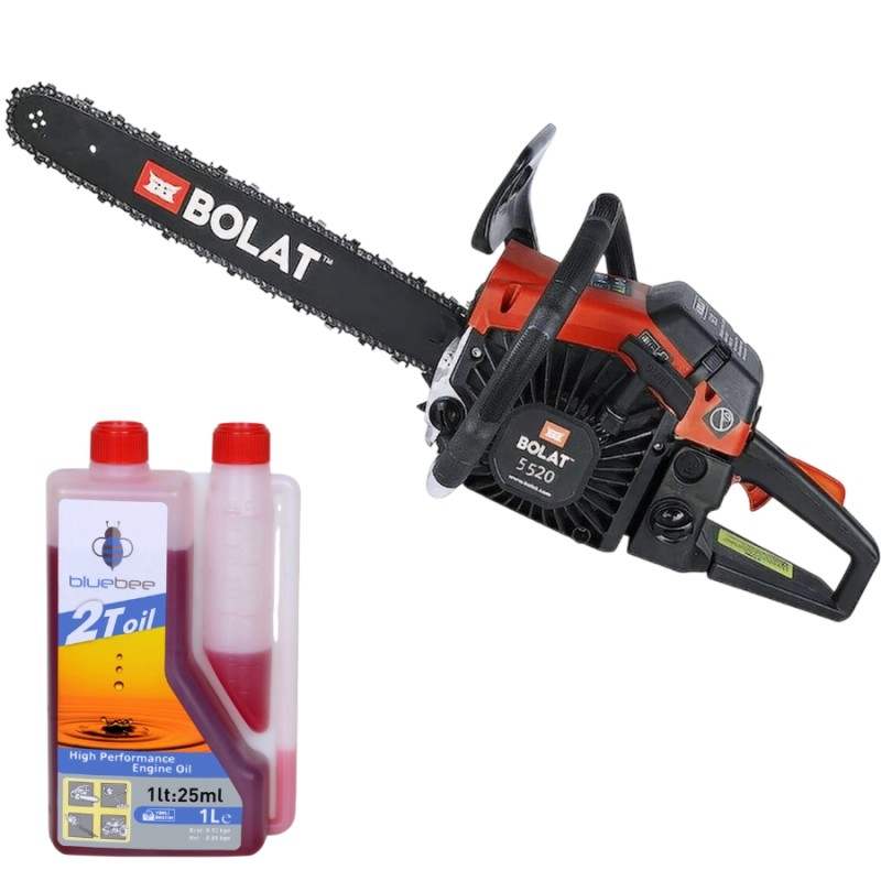 Bolat 5520 3bg 2.4kW 52cc 45cm .325inc 36diş 1.3mm .050inc 6.6kg 2T Motor Yağı dahil Benzinli Testere Seti