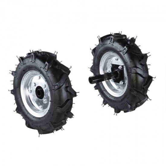 Bolat Atom 5.00x12 Lastik + 27x250mm Mil + 4inç Jant dahil Çapa Makinesi Teker Takımı