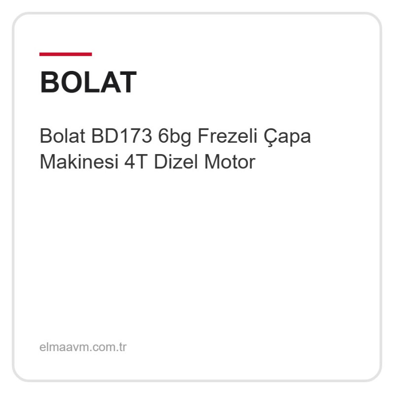 Bolat BD173 6bg Frezeli Çapa Makinesi 4T Dizel Motor