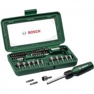 Bosch 46 parça Cırcır Tornavidalı Vidalama + Lokma Uçlu Çantalı Aksesuar Seti