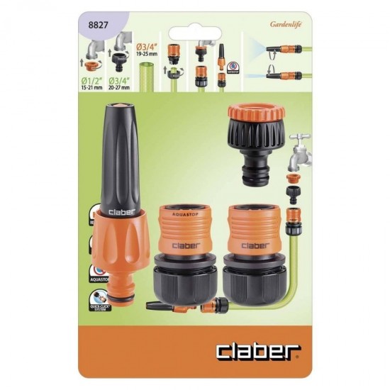 Claber 8827 3/4 Jet Spreyli Sulama Başlangıç Seti