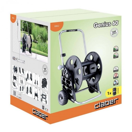 Claber 8862 GENIUS 60 Alüminyum Hortum Arabası