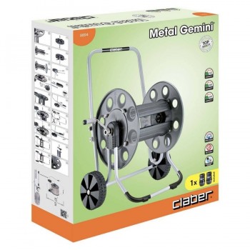 Claber 8894 130mt Metal Gemını Hortum Arabası