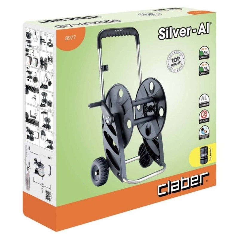 Claber 8977 60mt SILVER AL Hortum Arabası
