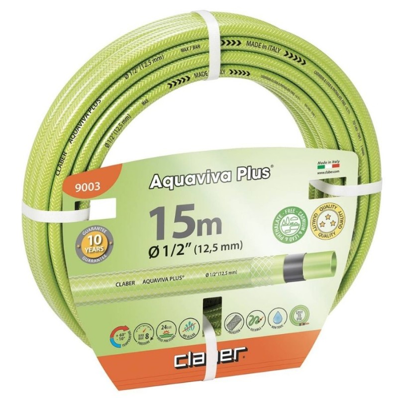 Claber 9003 1/2inc 12/17mm 15m AQUVIVA PLUS Hortum Seti