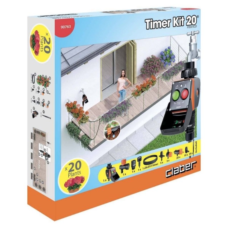 Claber 90763 Tımer Kıt 20 Practıco Damlama Sulama Sistemi