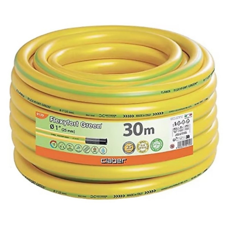 Claber 9139 Flexyfort 1inc 25/33mm 30mt Yeşil Sulama Hortumu