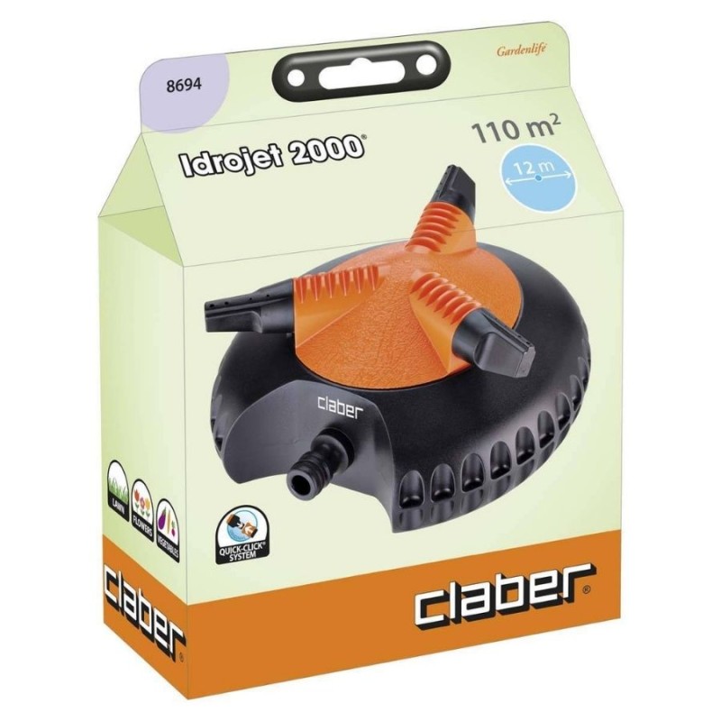 Claber IDROJET 2000 113m² Üç Kollu Döner Fıskiye