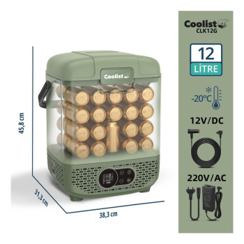Coolist CLK65W 12/24Volt 220Volt 65 Litre Çift Bölmeli Tekerlekli Outdoor Kompresörlü Oto Buzdolabı/Dondurucu