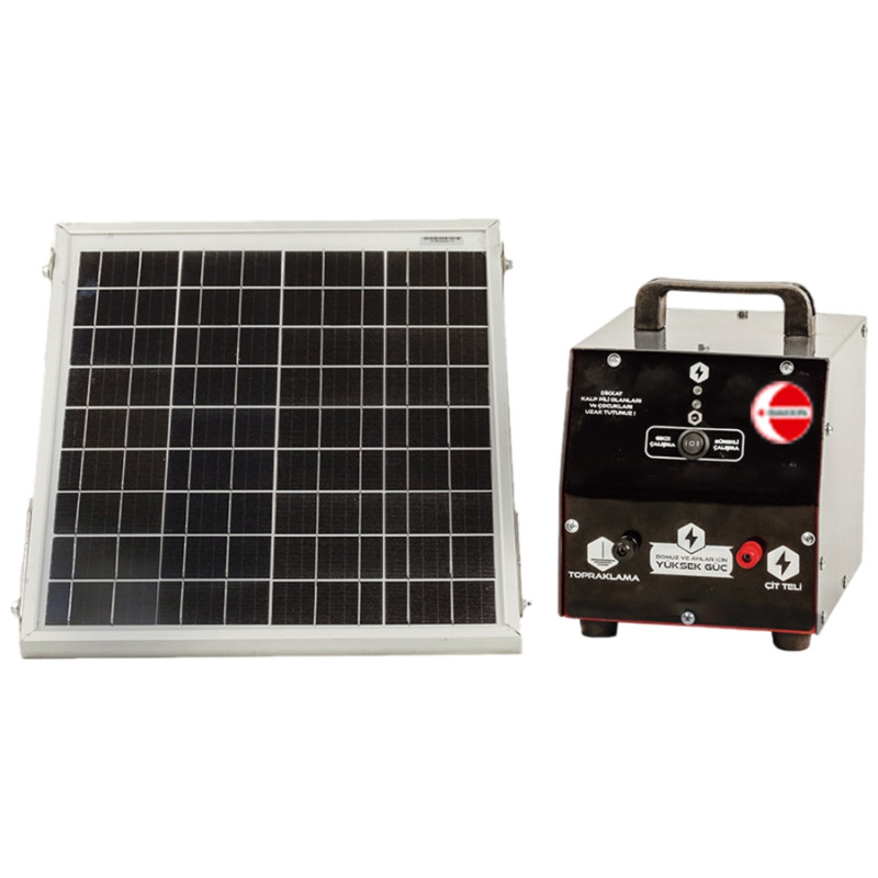 DAKKIN G12V Ç15000V 5joule Solarlı Standart Panolu Elektrikli Çit Cihazı Pro Set