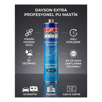 Dayson 280ml Extra Gri Yapıştırıcı Sızdırmaz Poliüretan Mastik Dayson 280ml Extra Gri Yapıştırıcı Sızdırmaz Poliüretan Mastik