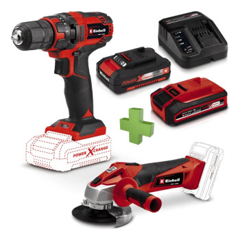 Einhell TC TK 18 li ion Kit (CD+AG) 1Adx1.5Ah+1Adx3.0Ah Kombo Akülü Set